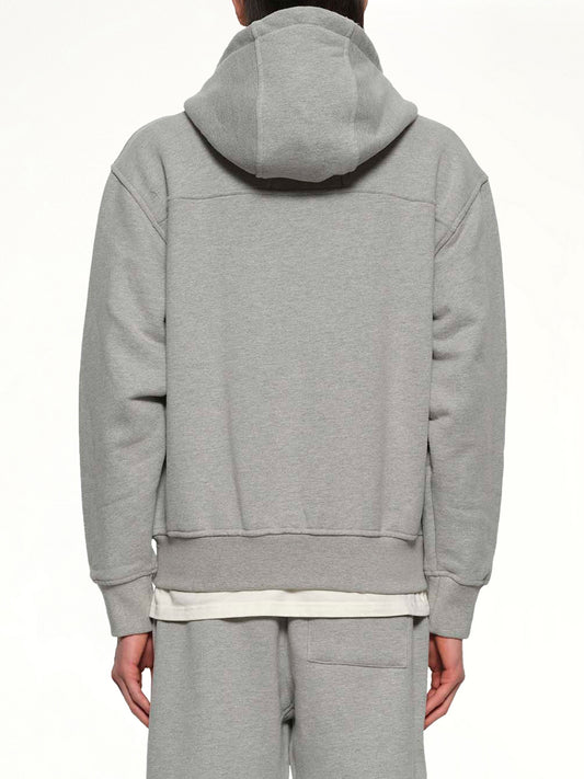 Classique Zip Up Hoodie in Heather Grey/Black