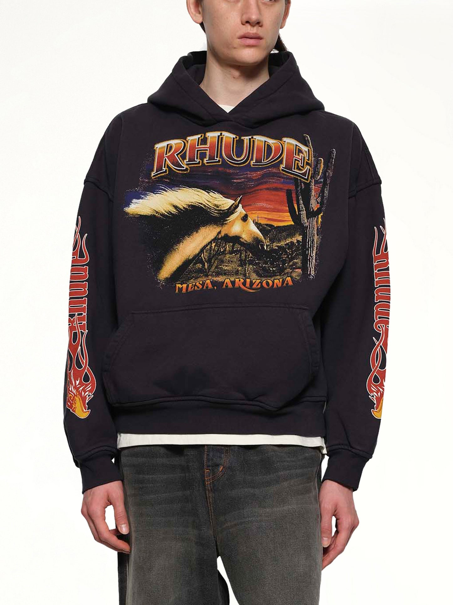 Mesa Stallion Hoodie in Vintage Black/Red