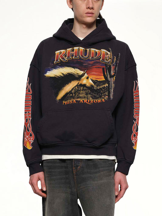 Mesa Stallion Hoodie in Vintage Black/Red