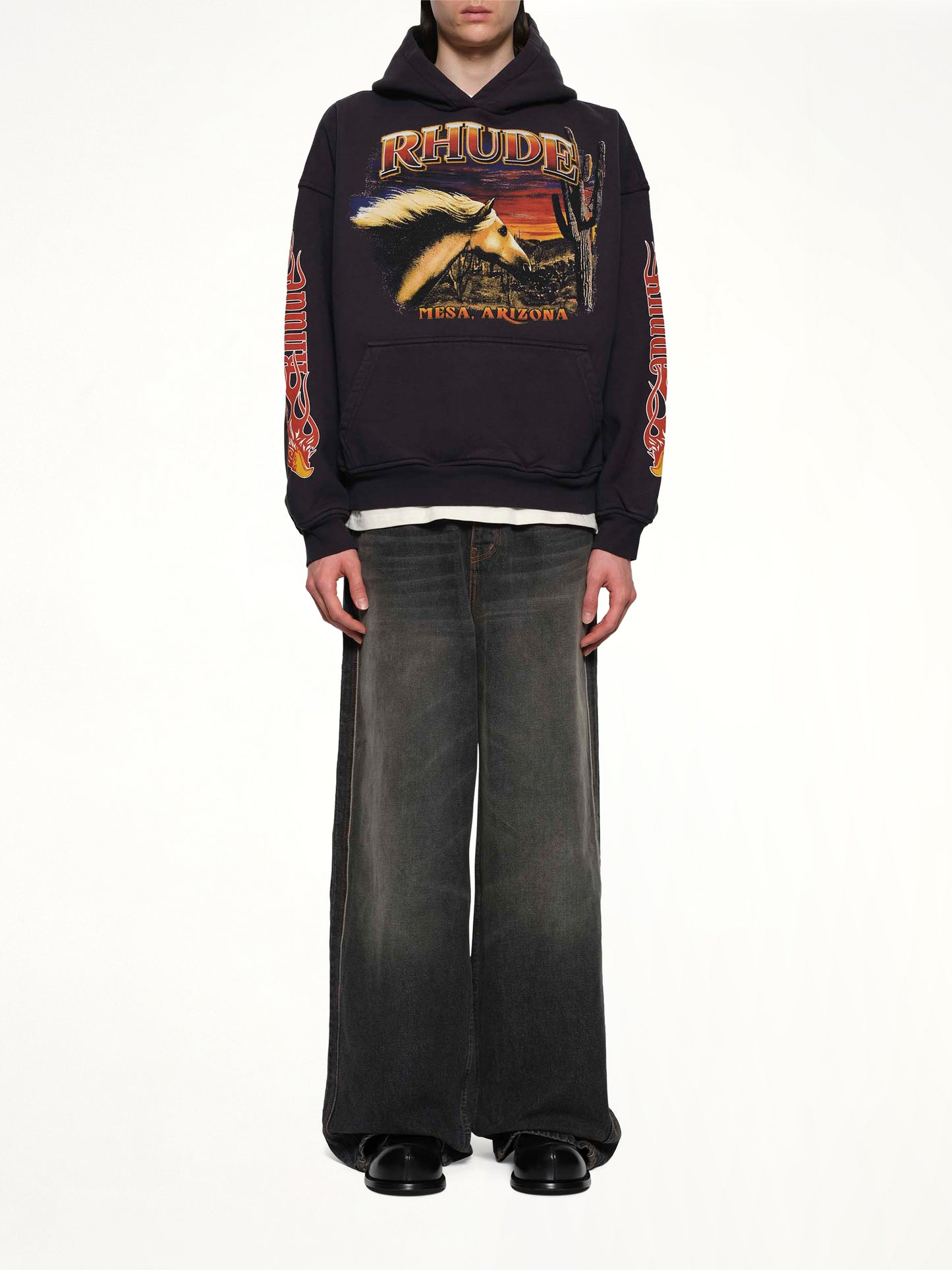 Mesa Stallion Hoodie in Vintage Black/Red