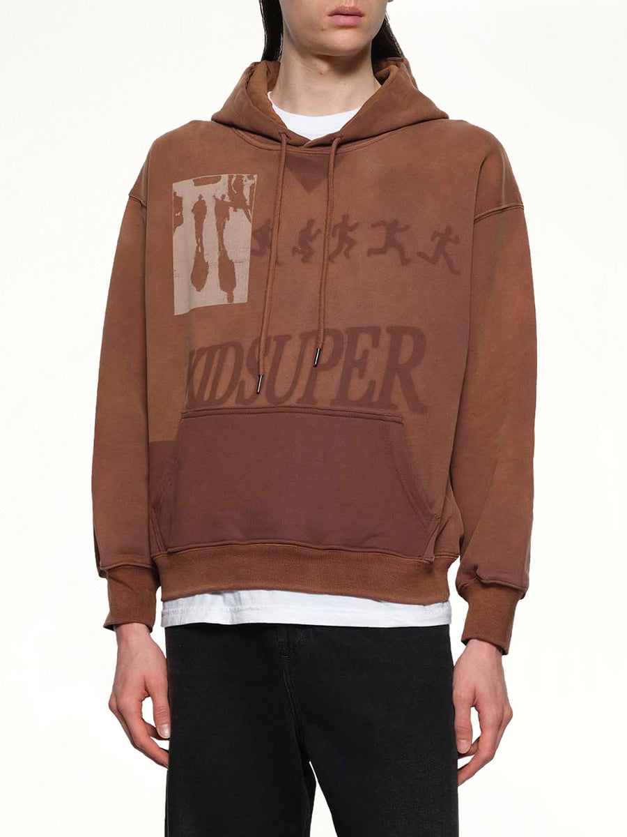 Sun Faded Hoodie in Brown
