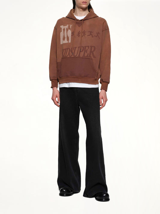 Sun Faded Hoodie in Brown