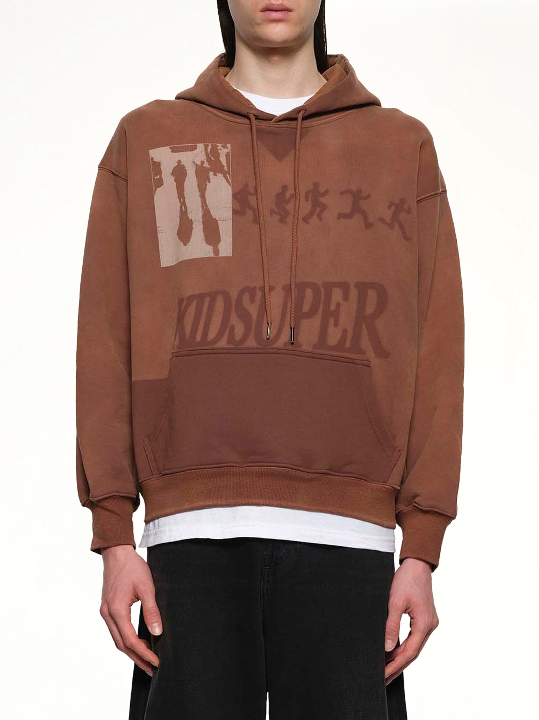 Sun Faded Hoodie in Brown