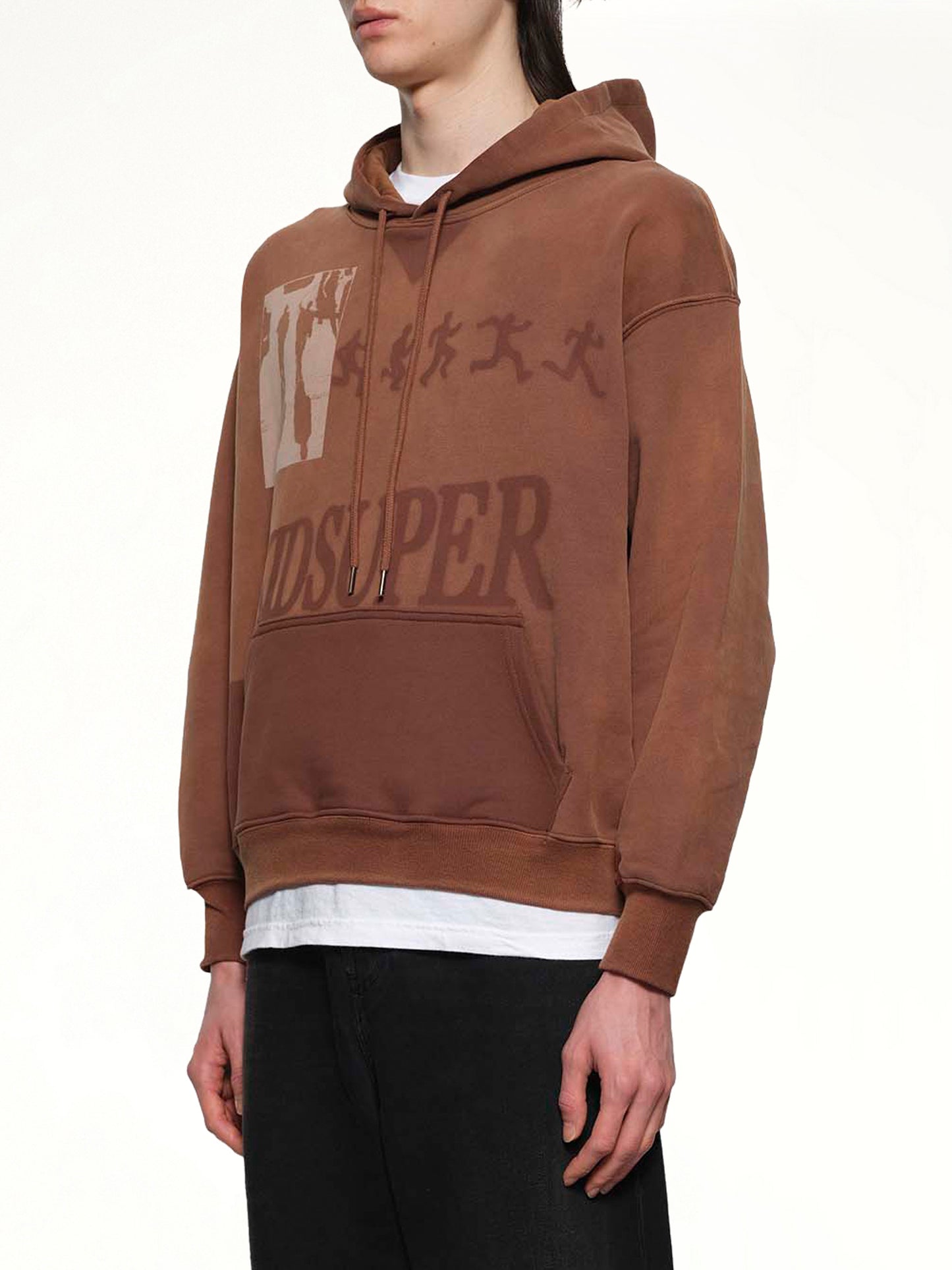 Sun Faded Hoodie in Brown