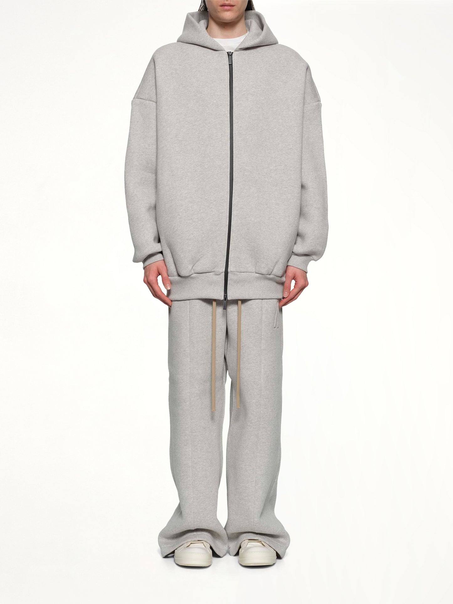 Zip Hoodie in Melange Grey