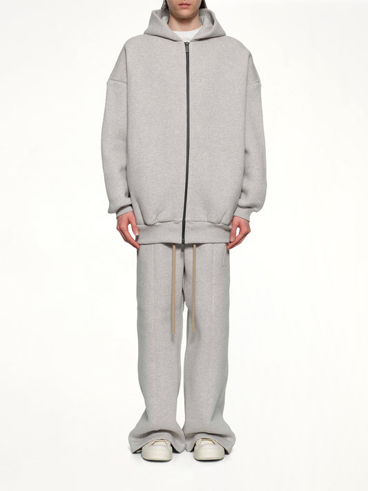 Zip Hoodie in Melange Grey