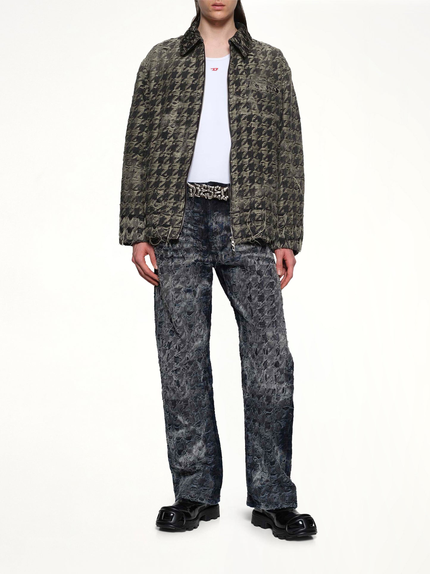 D-ELMO-FSH Runway Denim Jacket in Black