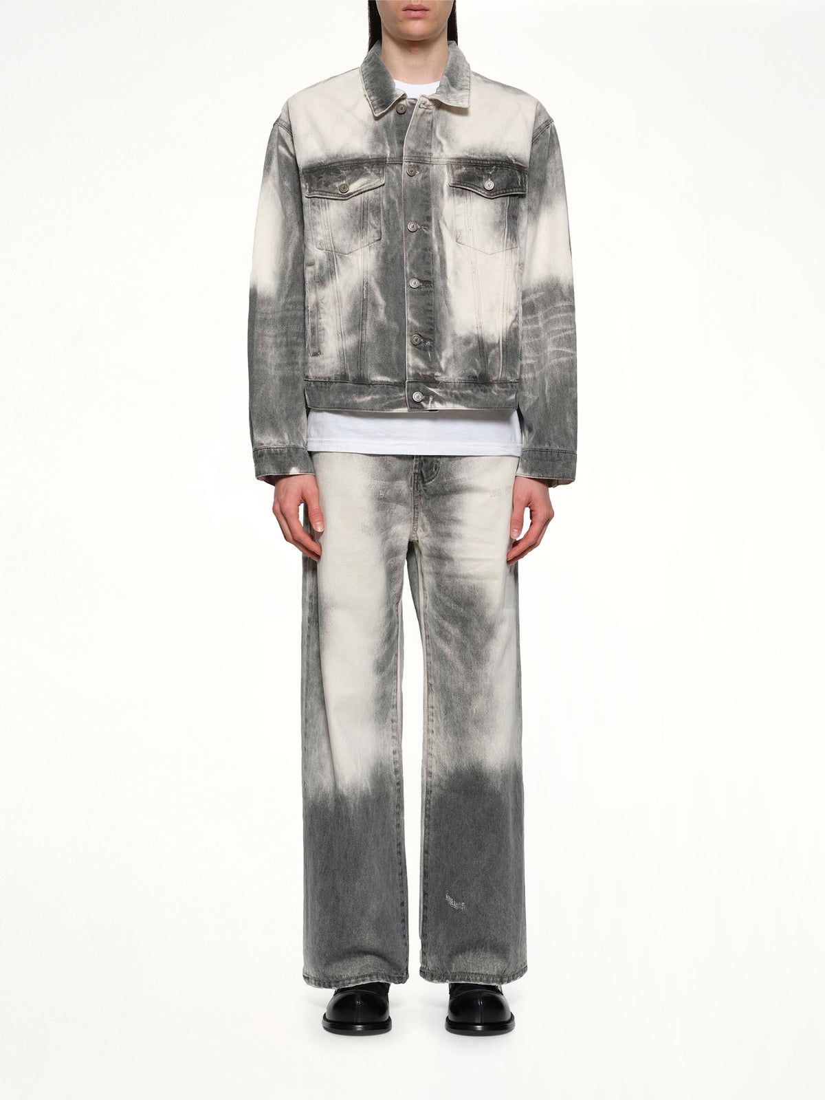 Washed Doves Denim Jacket in White