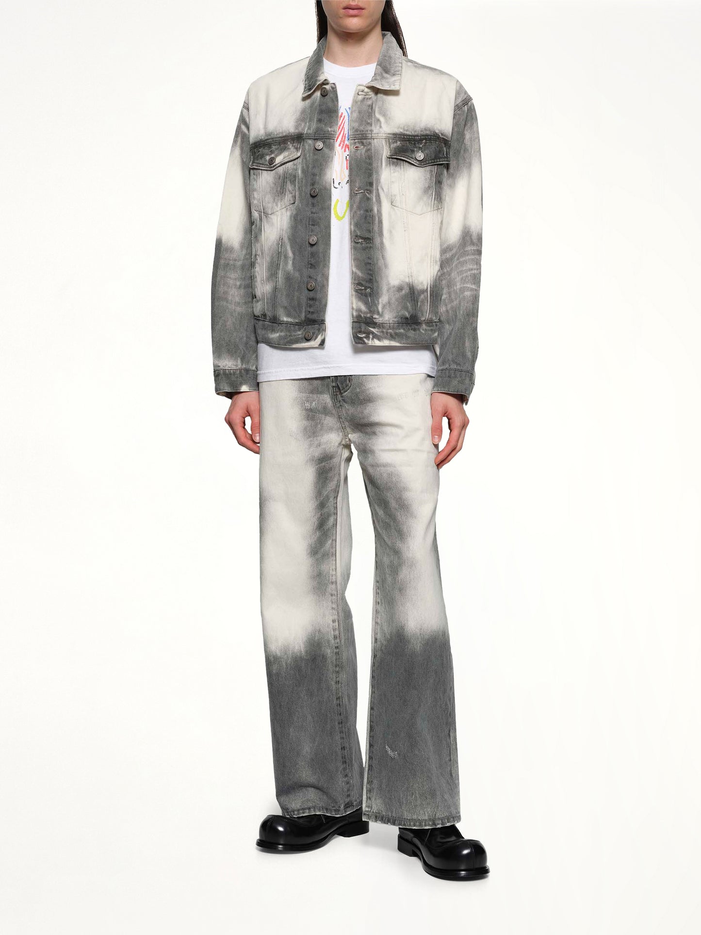 Washed Doves Denim Jacket in White