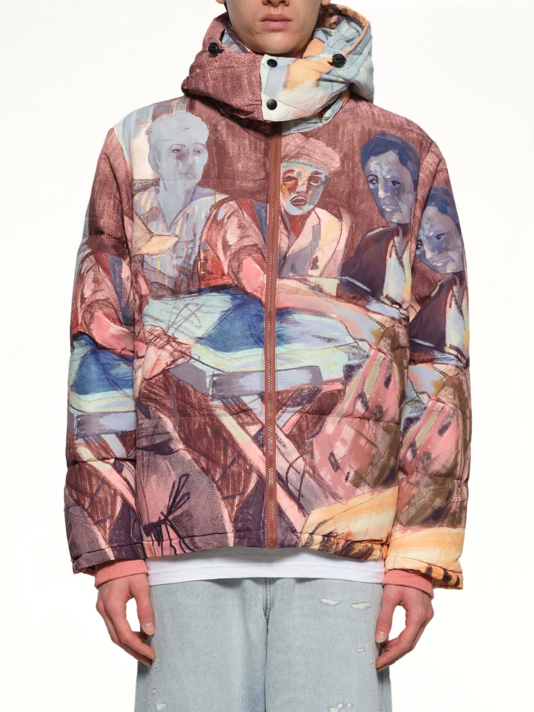 Domino Player Puffer Jacket in Multicolour