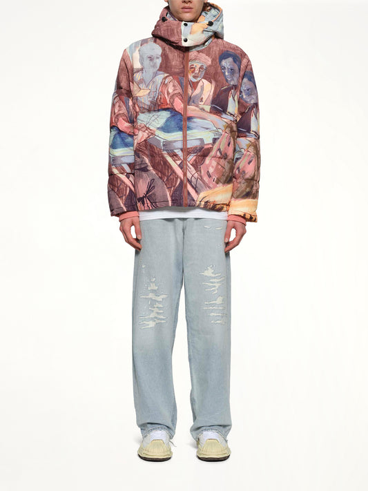 Domino Player Puffer Jacket in Multicolour