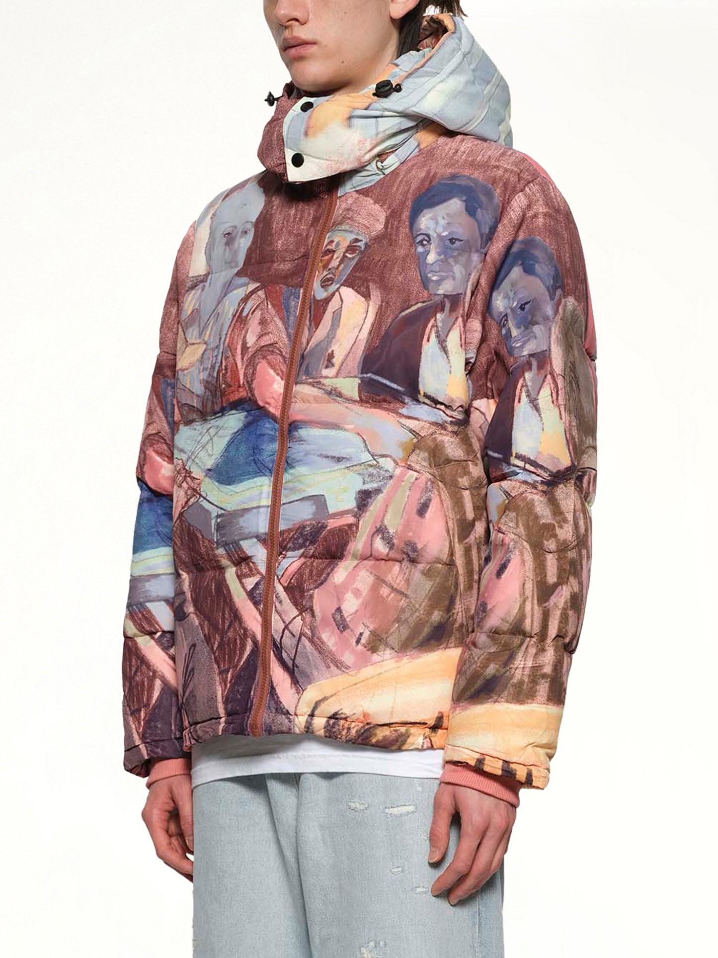 Domino Player Puffer Jacket in Multicolour