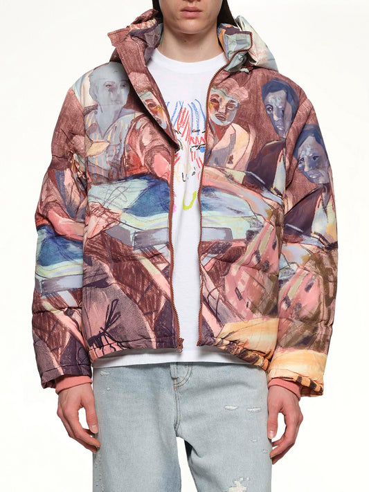 Domino Player Puffer Jacket in Multicolour