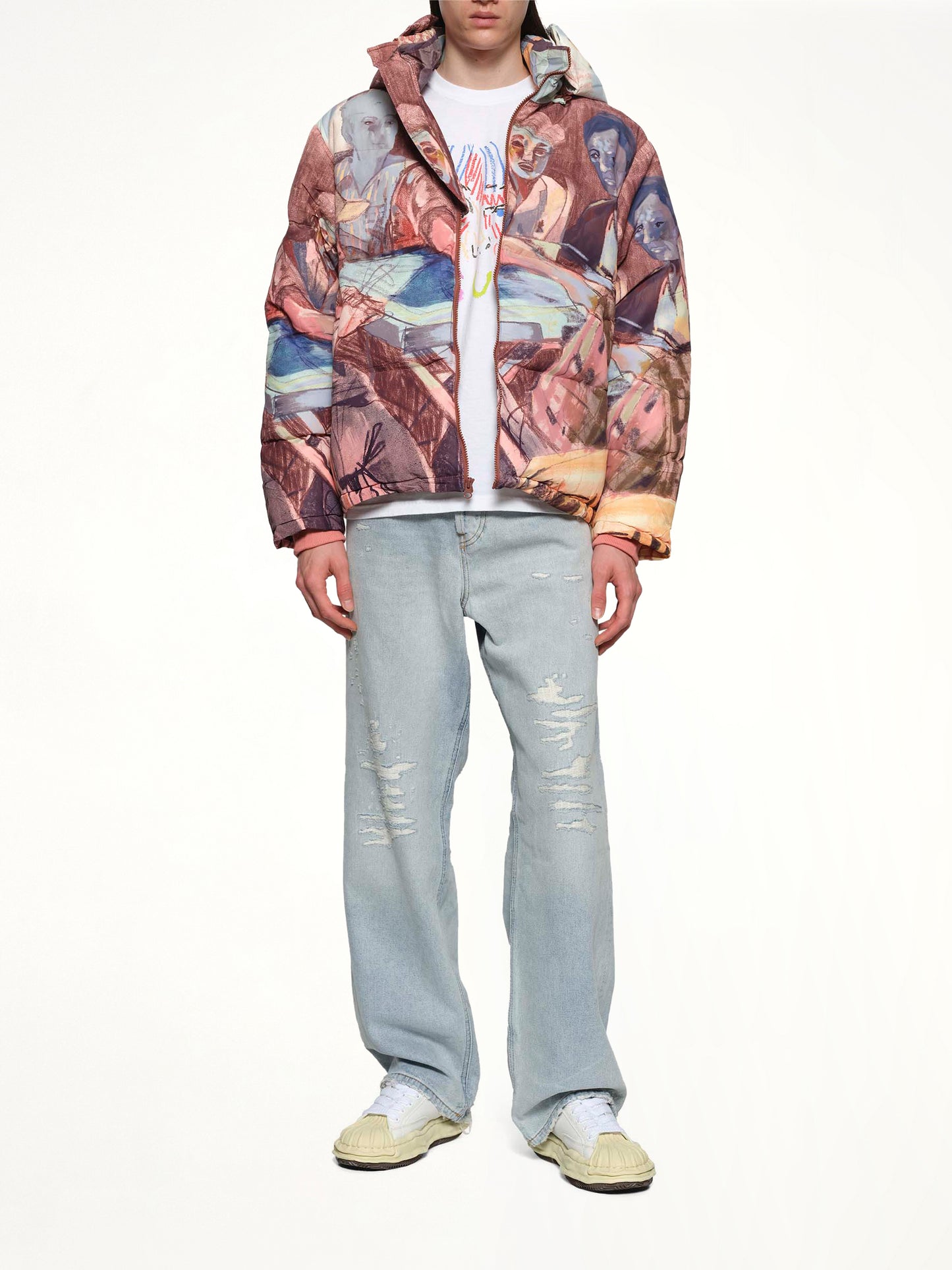 Domino Player Puffer Jacket in Multicolour