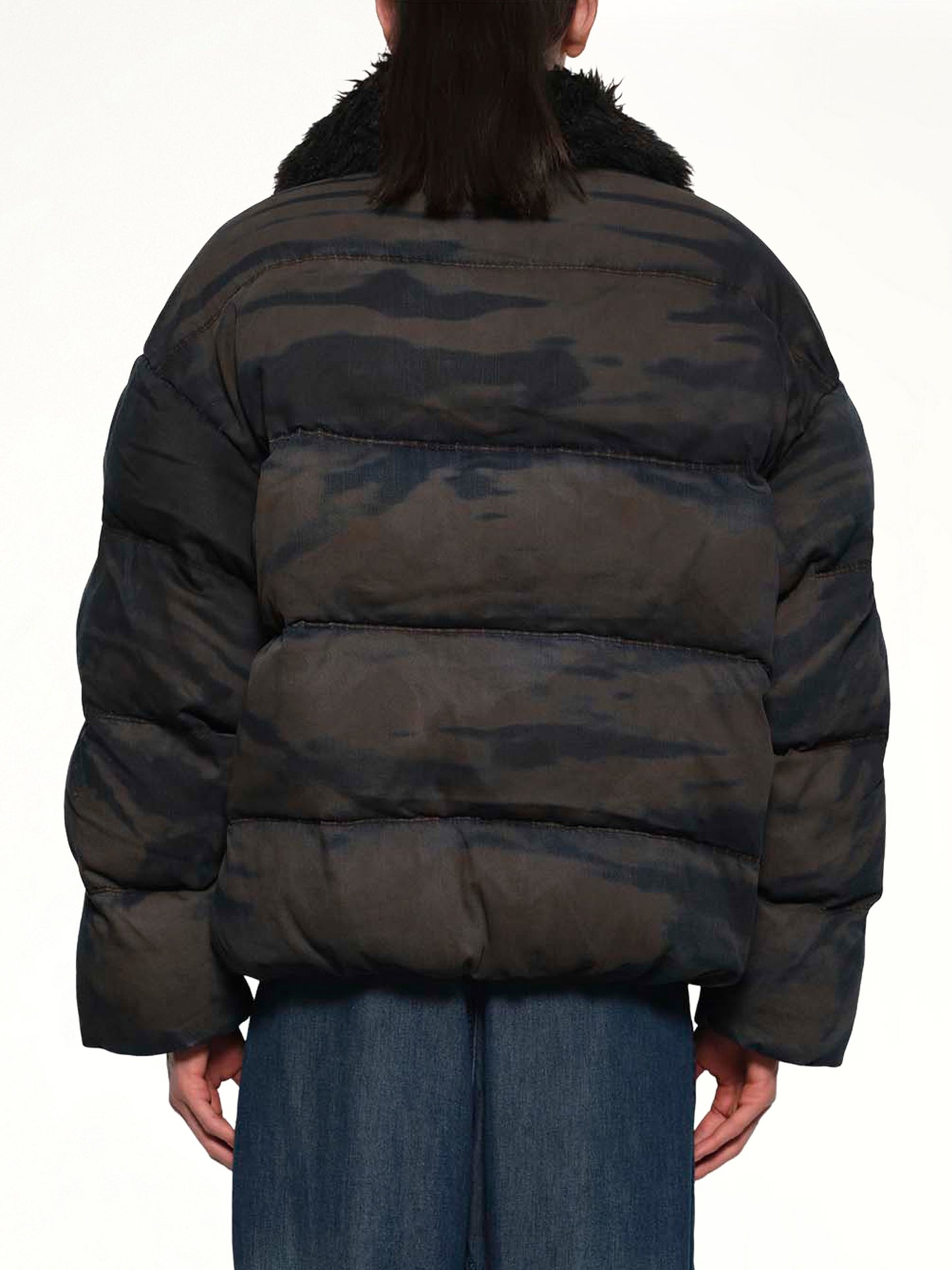 W-JOHNS Shearling Down Jacket in Brown