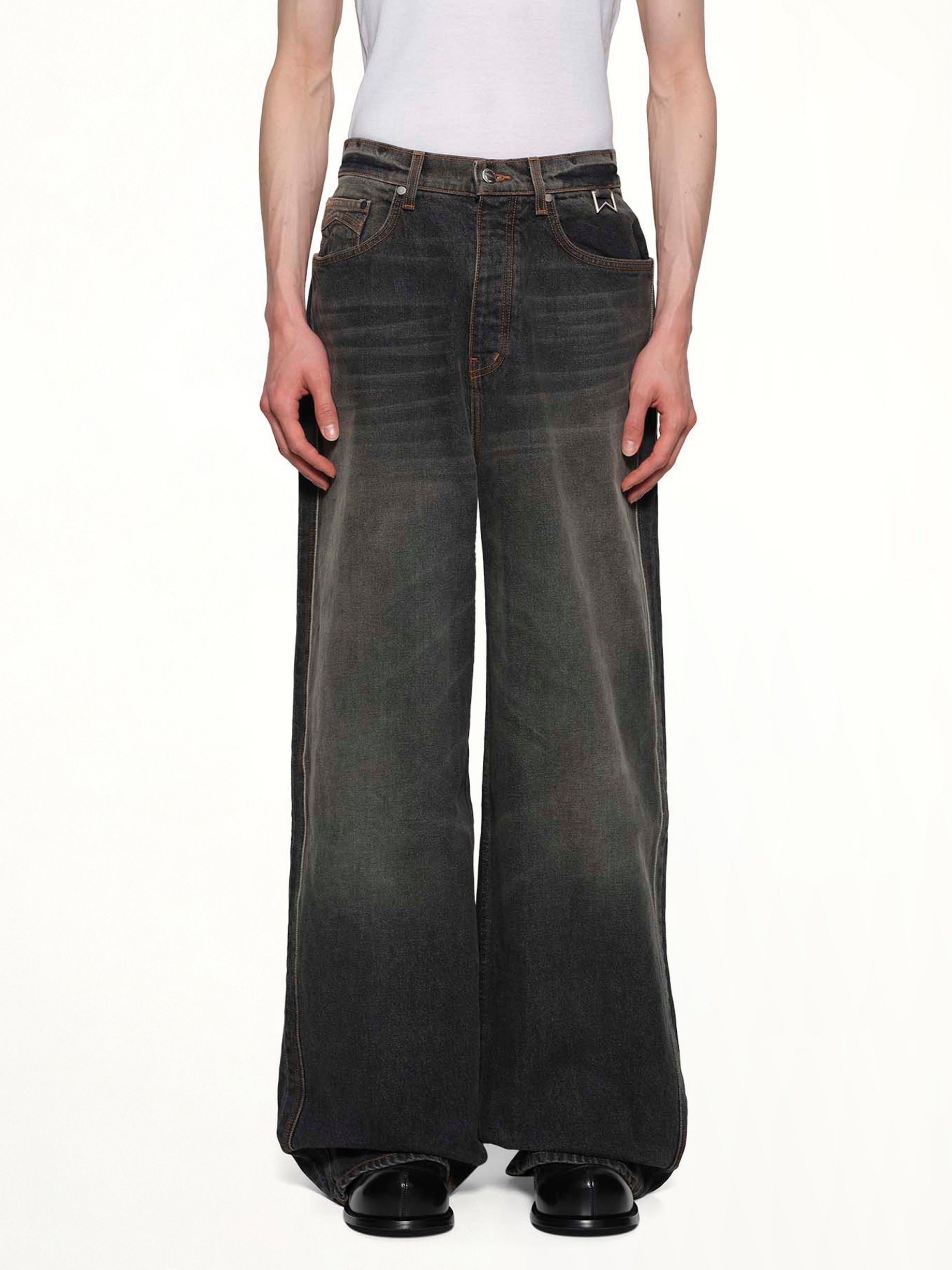 Wide Leg Traxedo Denim in Agoura Black