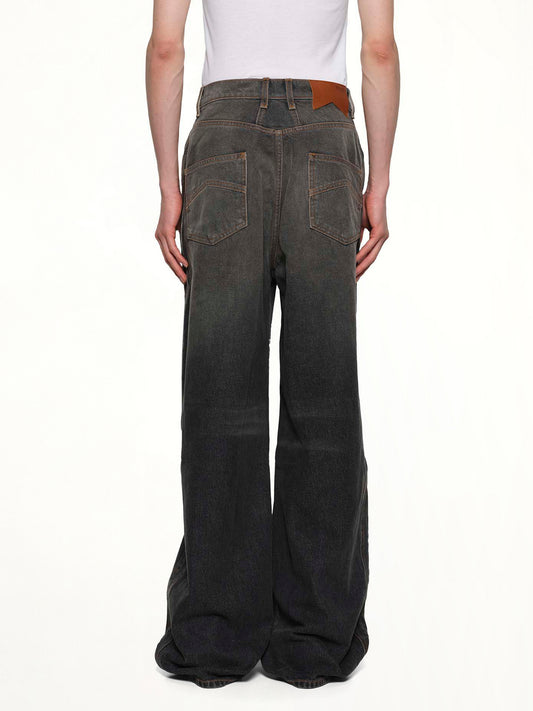 Wide Leg Traxedo Denim in Agoura Black