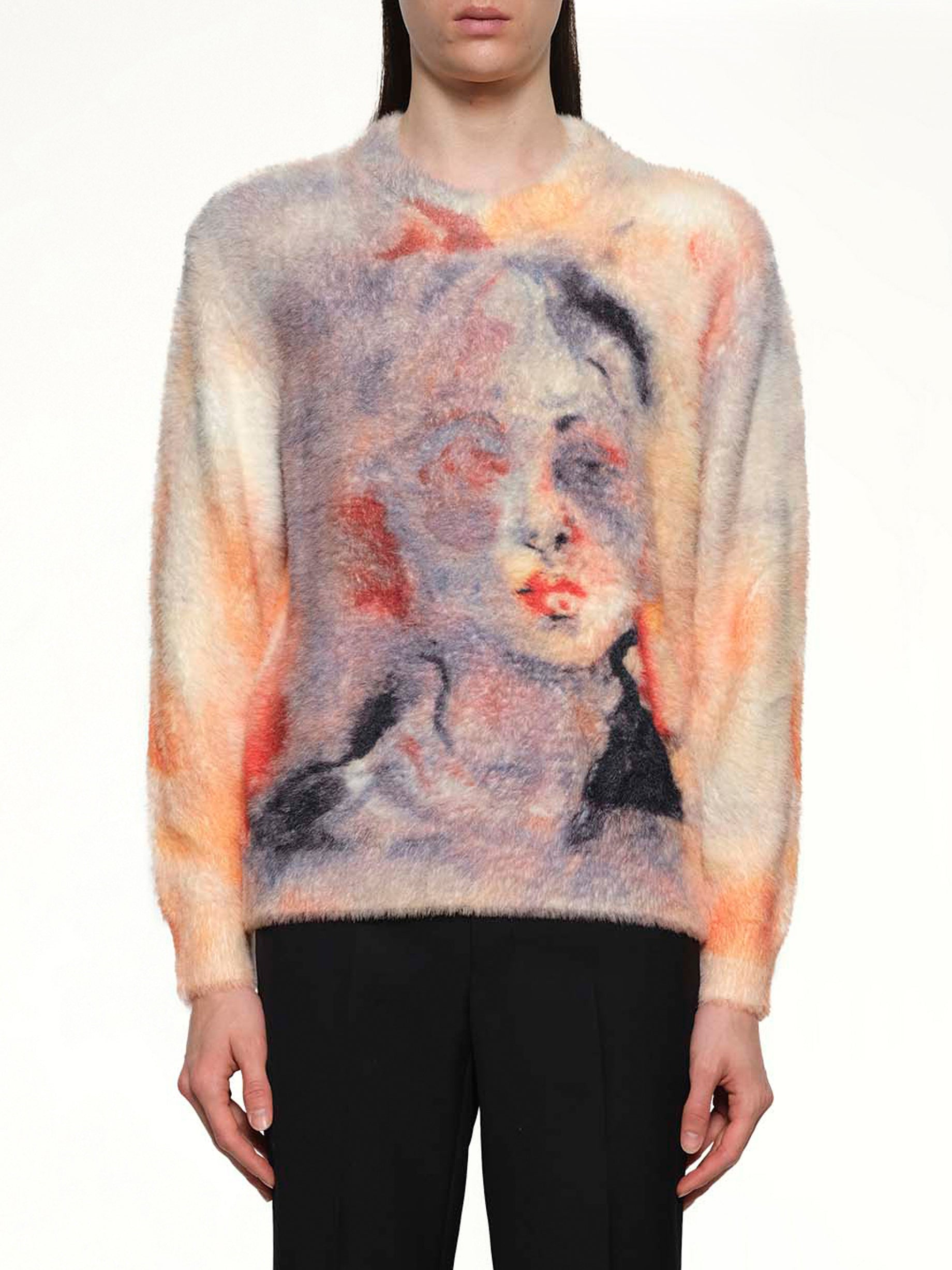 Watercolour Face Mohair Sweater in Multicolour