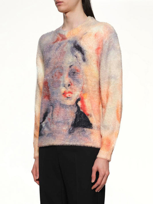 Watercolour Face Mohair Sweater in Multicolour