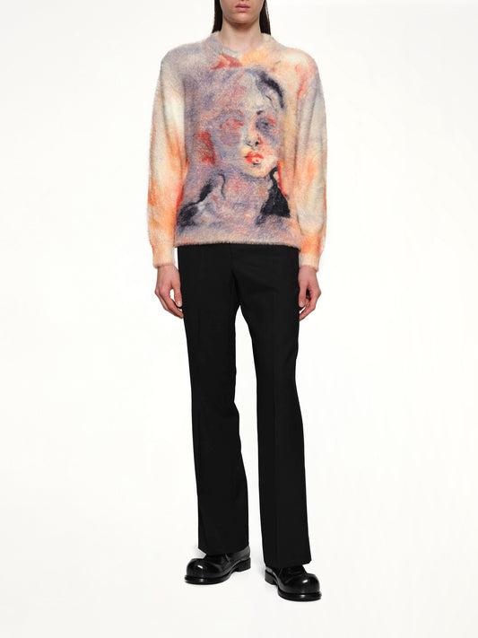Watercolour Face Mohair Sweater in Multicolour