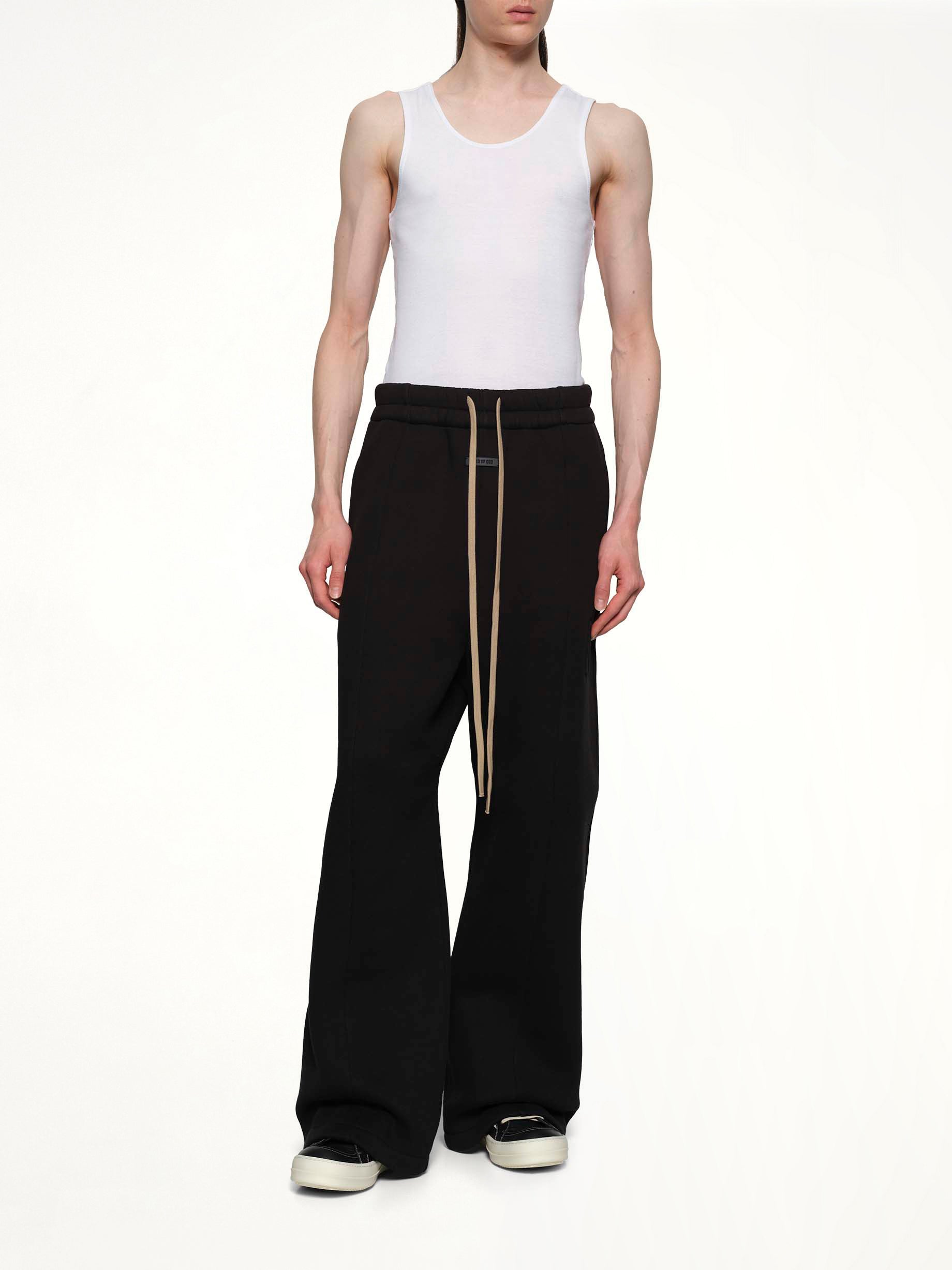 Wide Leg Sweatpant in Black