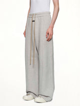 Wide Leg Sweatpant in Melange Grey