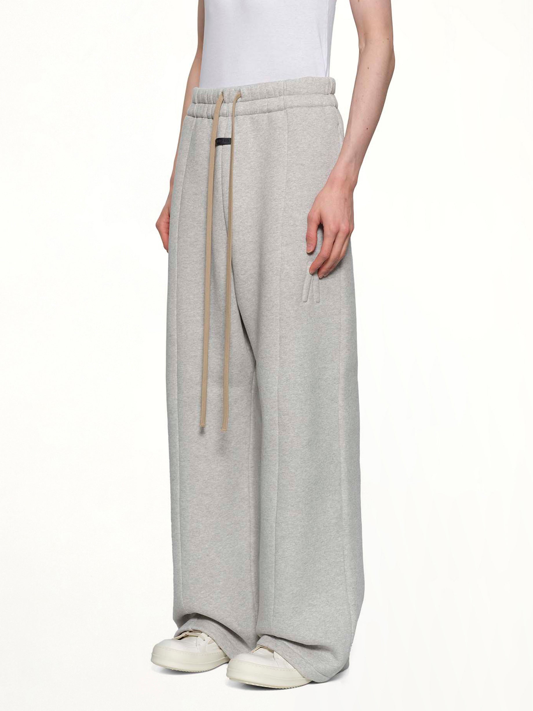 Wide Leg Sweatpant in Melange Grey