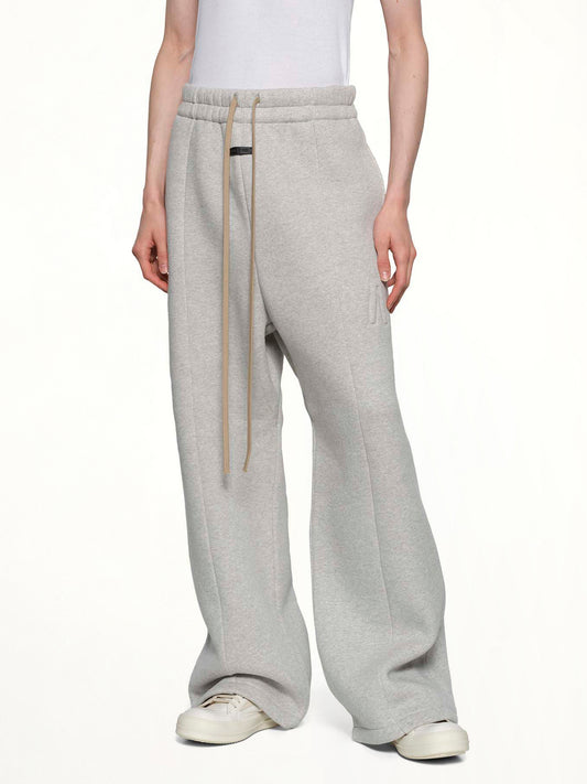 Wide Leg Sweatpant in Melange Grey