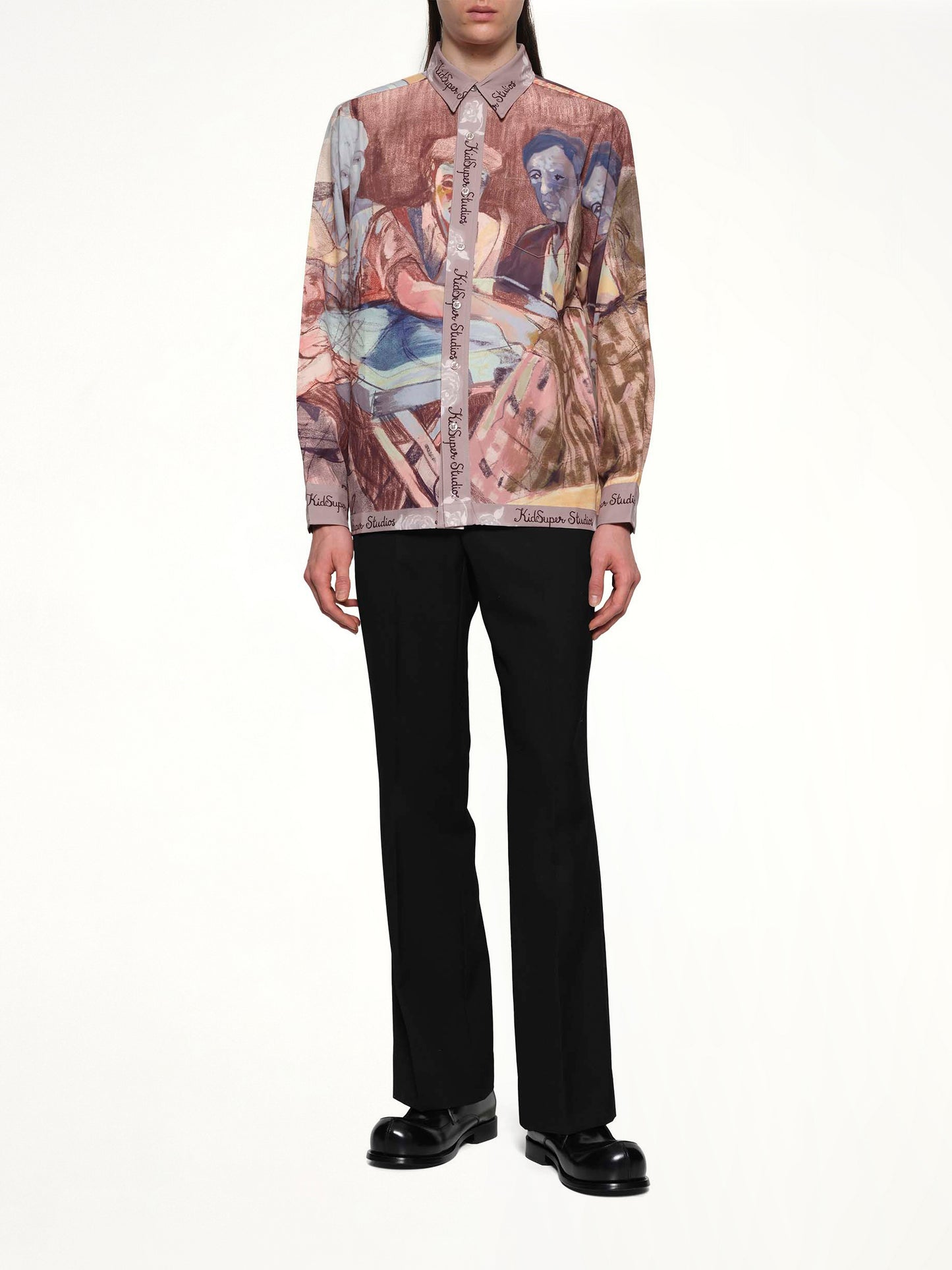 Dominos Printed Shirt in Brown