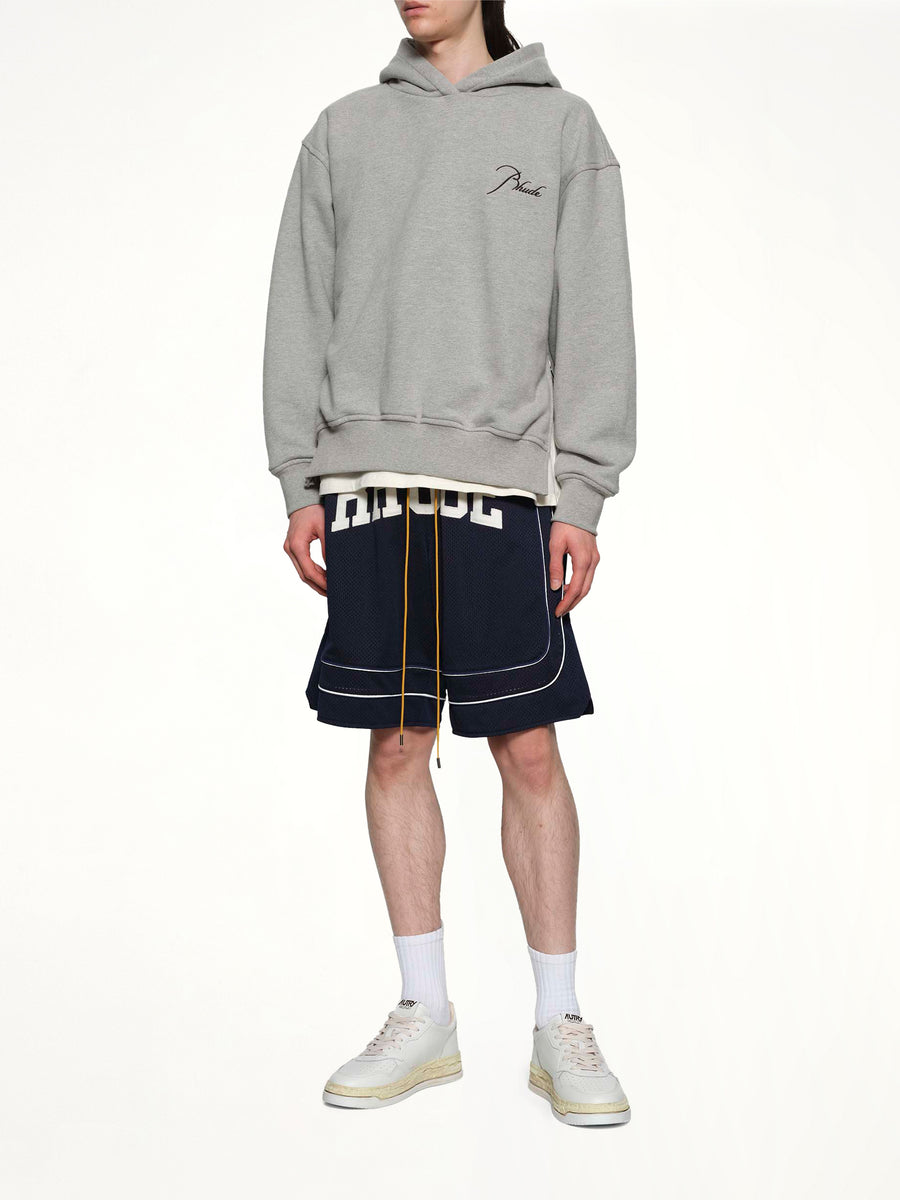 Baggy Collegiate Logo Short in Navy/Cream