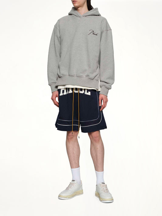 Baggy Collegiate Logo Short in Navy/Cream