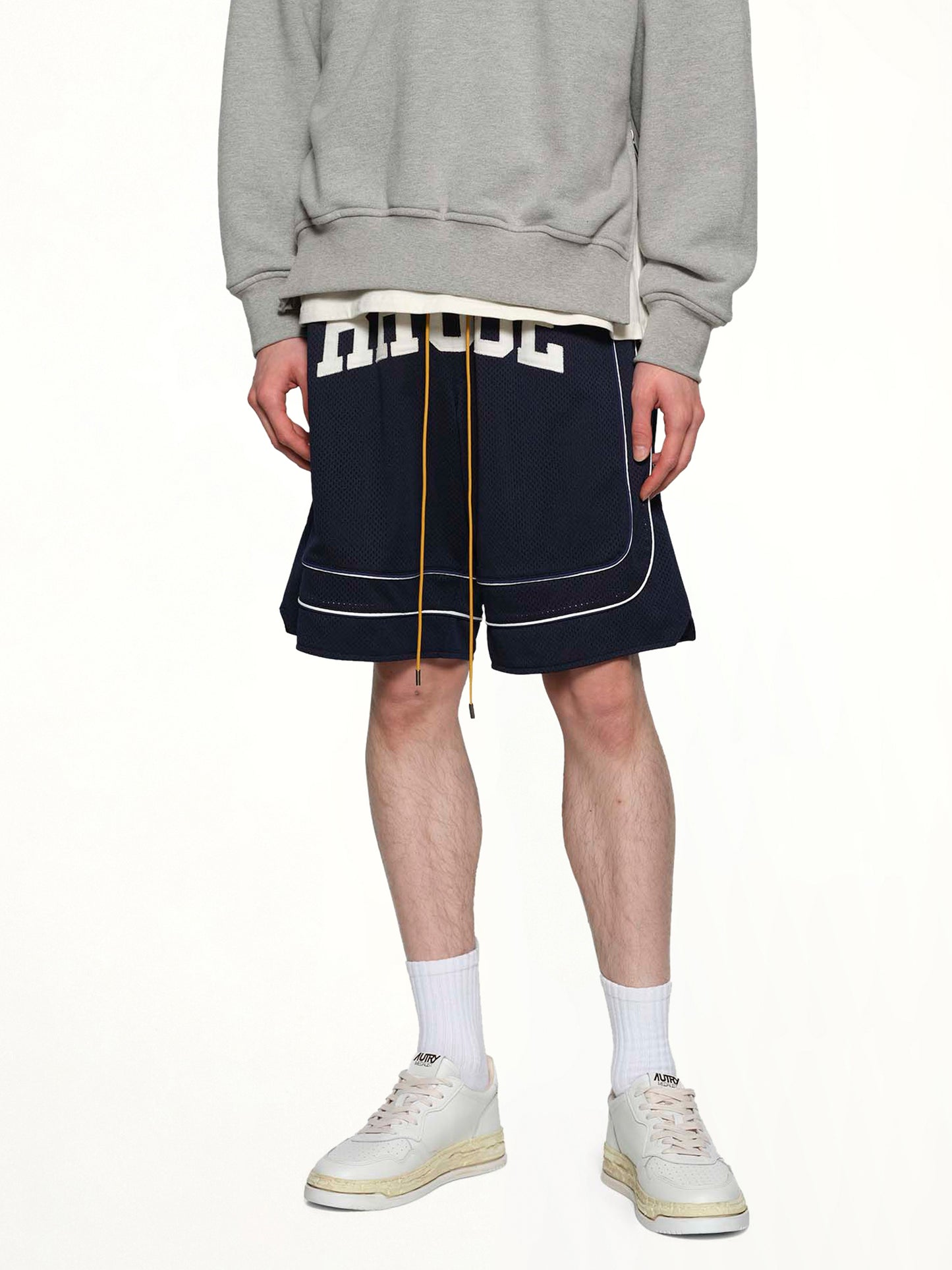Baggy Collegiate Logo Short in Navy/Cream