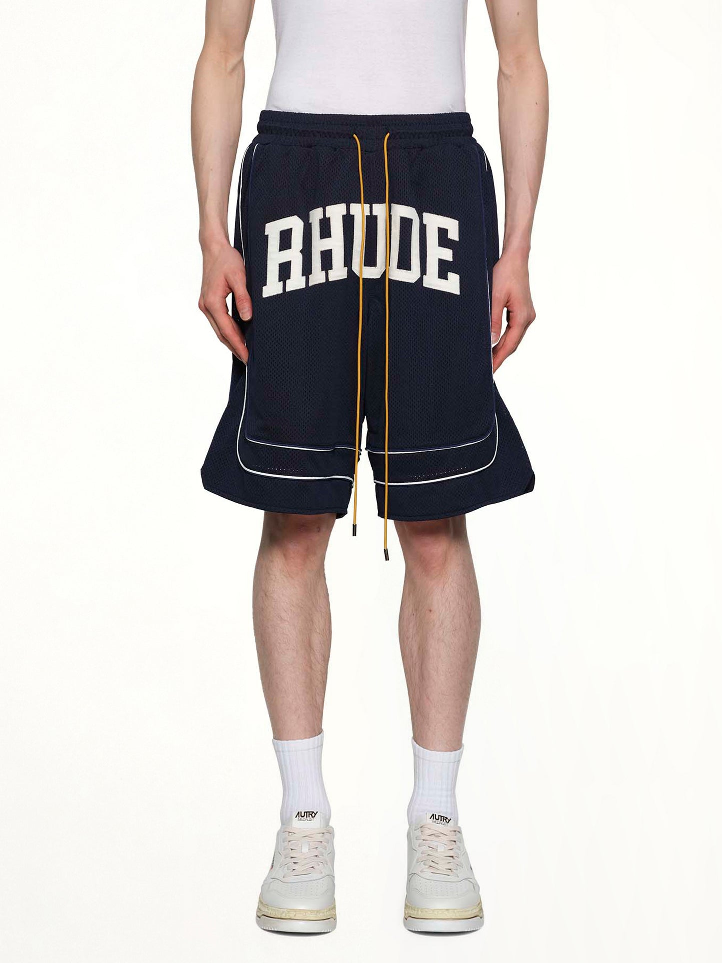 Baggy Collegiate Logo Short in Navy/Cream