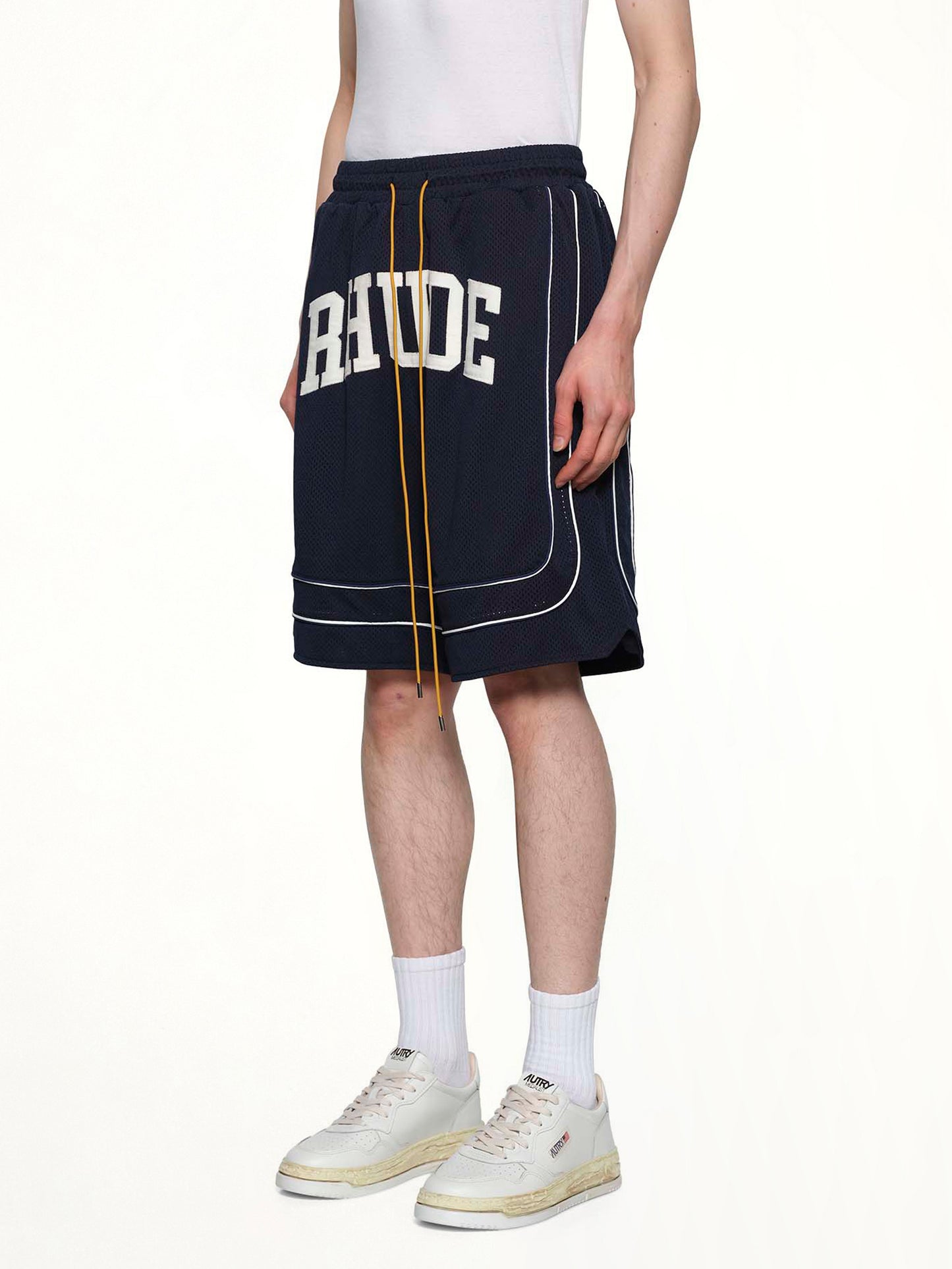 Baggy Collegiate Logo Short in Navy/Cream