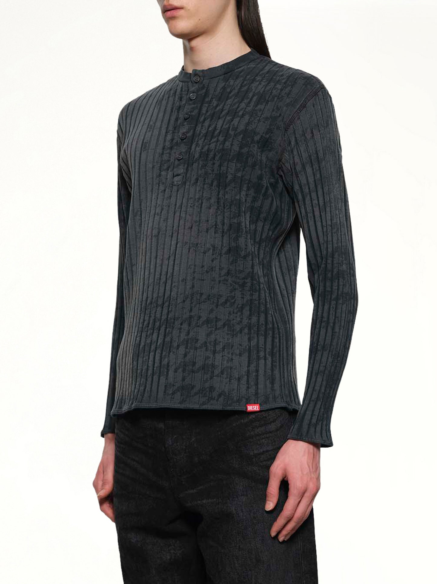 T-ALLY-PIE Henley Top in Black