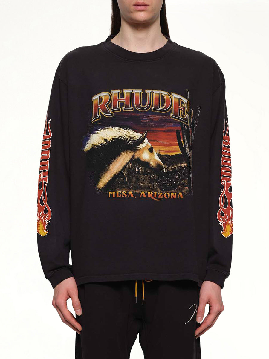 Mesa Stallion Ls T-Shirt in Vintage Black