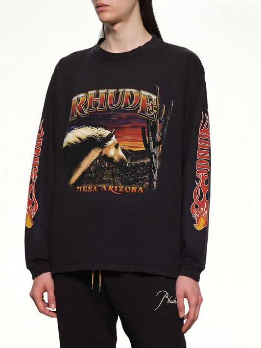 Mesa Stallion Ls T-Shirt in Vintage Black