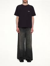 Moonlight Wolf Pocket T-Shirt in Vintage Black