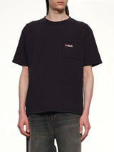 Moonlight Wolf Pocket T-Shirt in Vintage Black