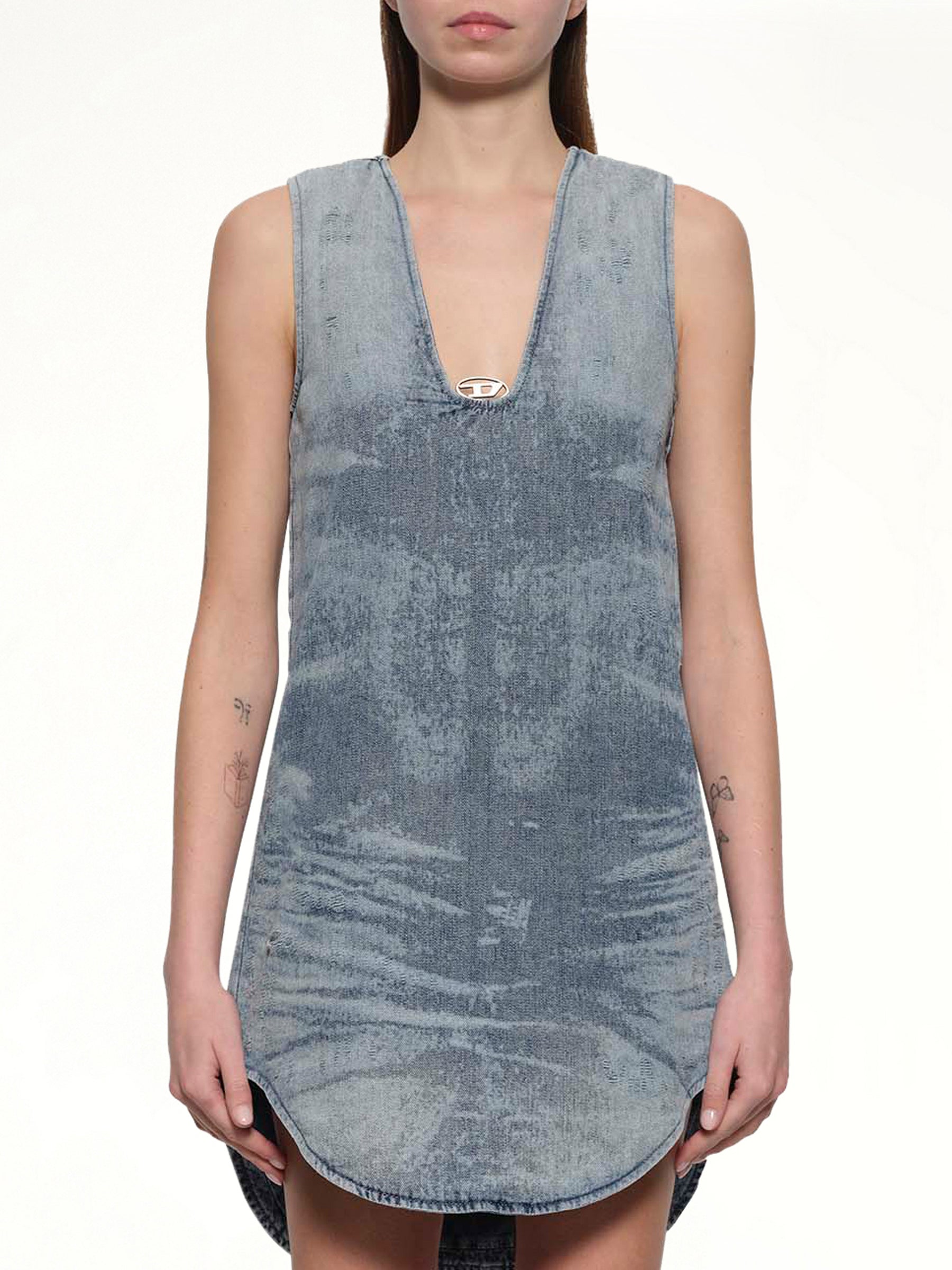 블루 DE-LARIS-DRESS-FSH