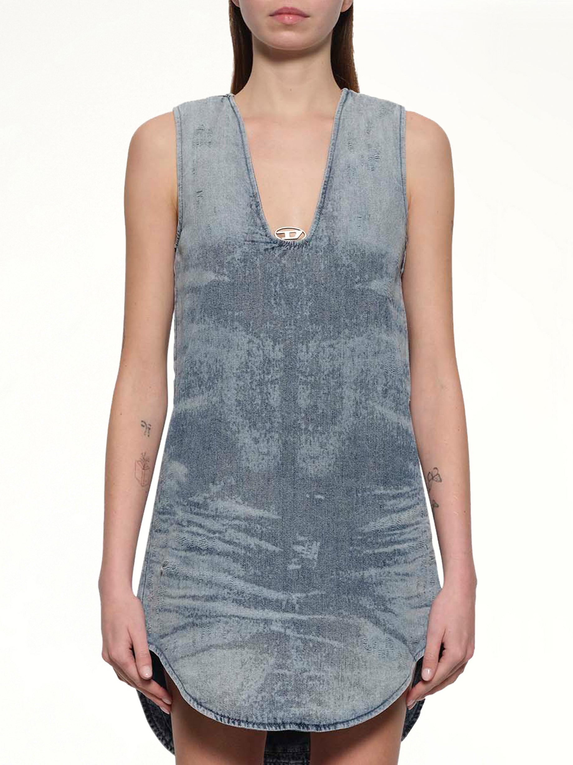 블루 DE-LARIS-DRESS-FSH