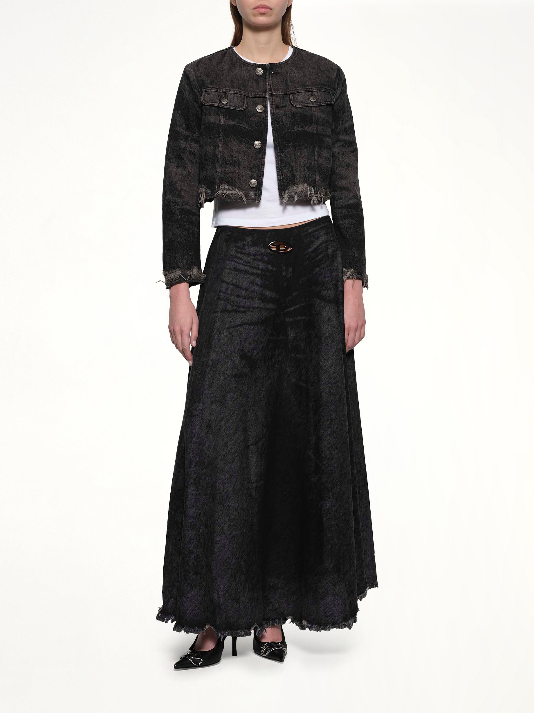DE-HANNIE-FSH Denim Skirt in Black