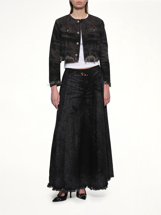 DE-HANNIE-FSH Denim Skirt in Black