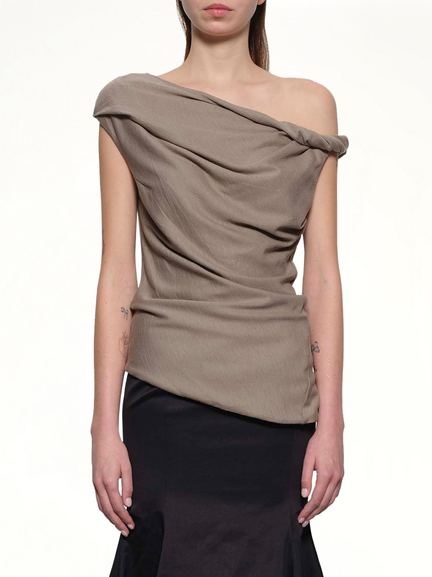 Jersey Twist Top in Beige