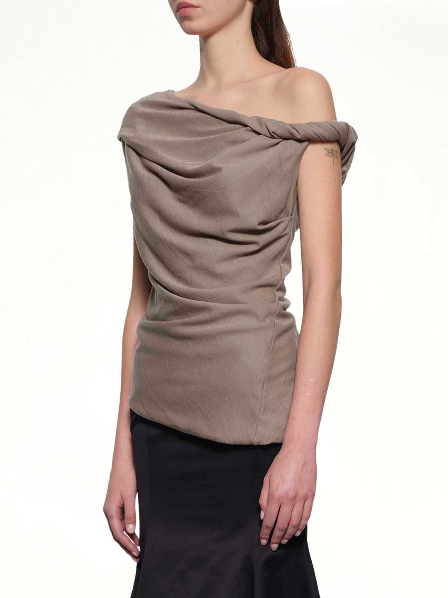 Jersey Twist Top in Beige