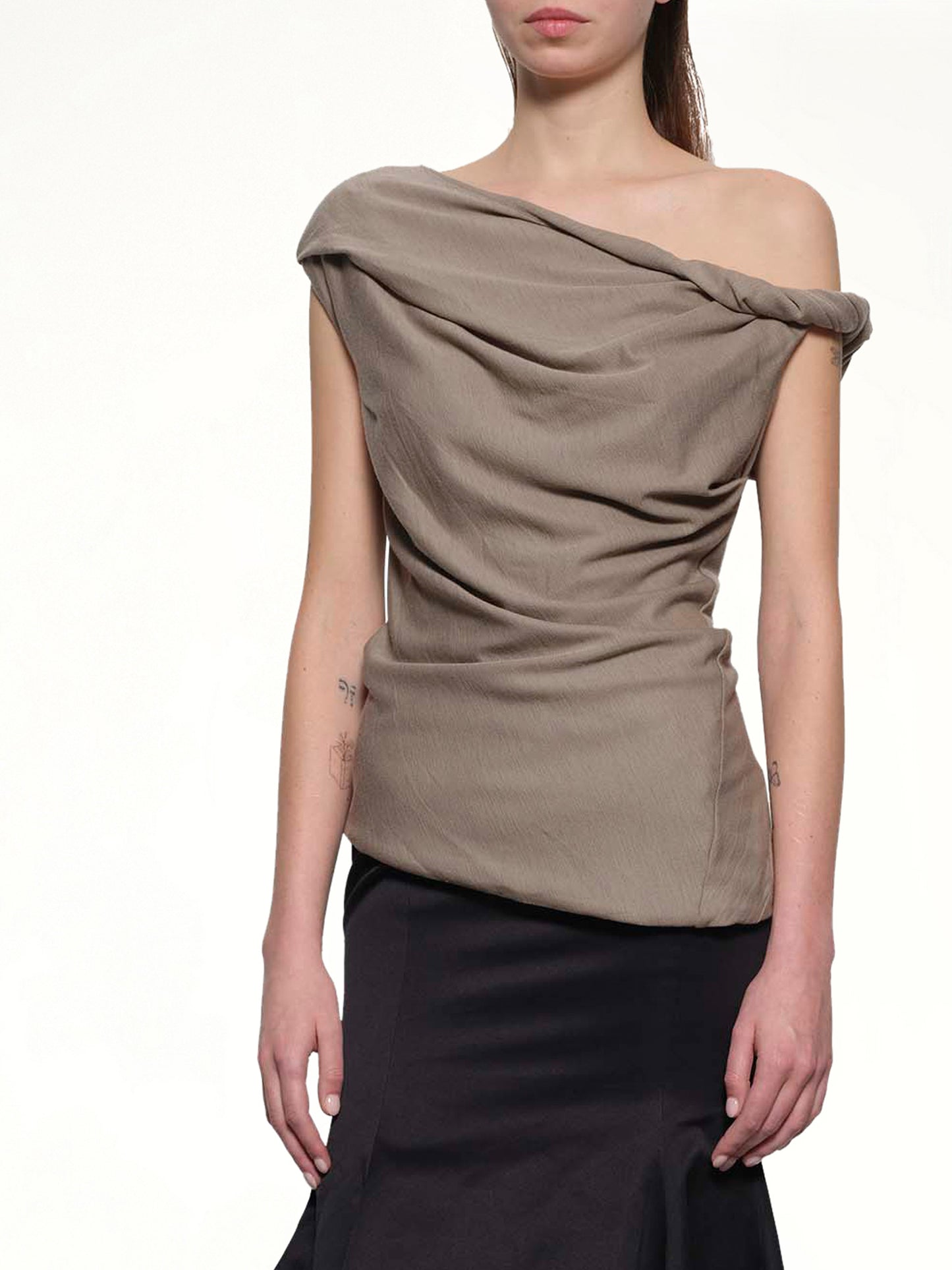 Jersey Twist Top in Beige