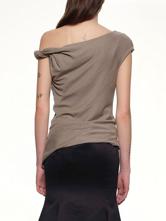 Jersey Twist Top in Beige