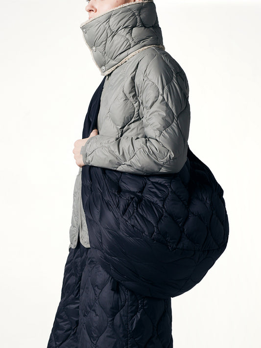 Military Banana Shoulder Down Bag L in Black