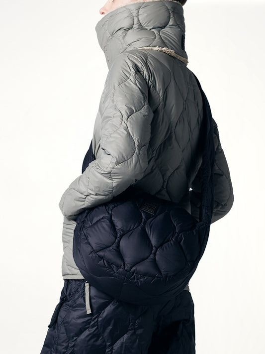 Military Banana Shoulder Down Bag M in Black