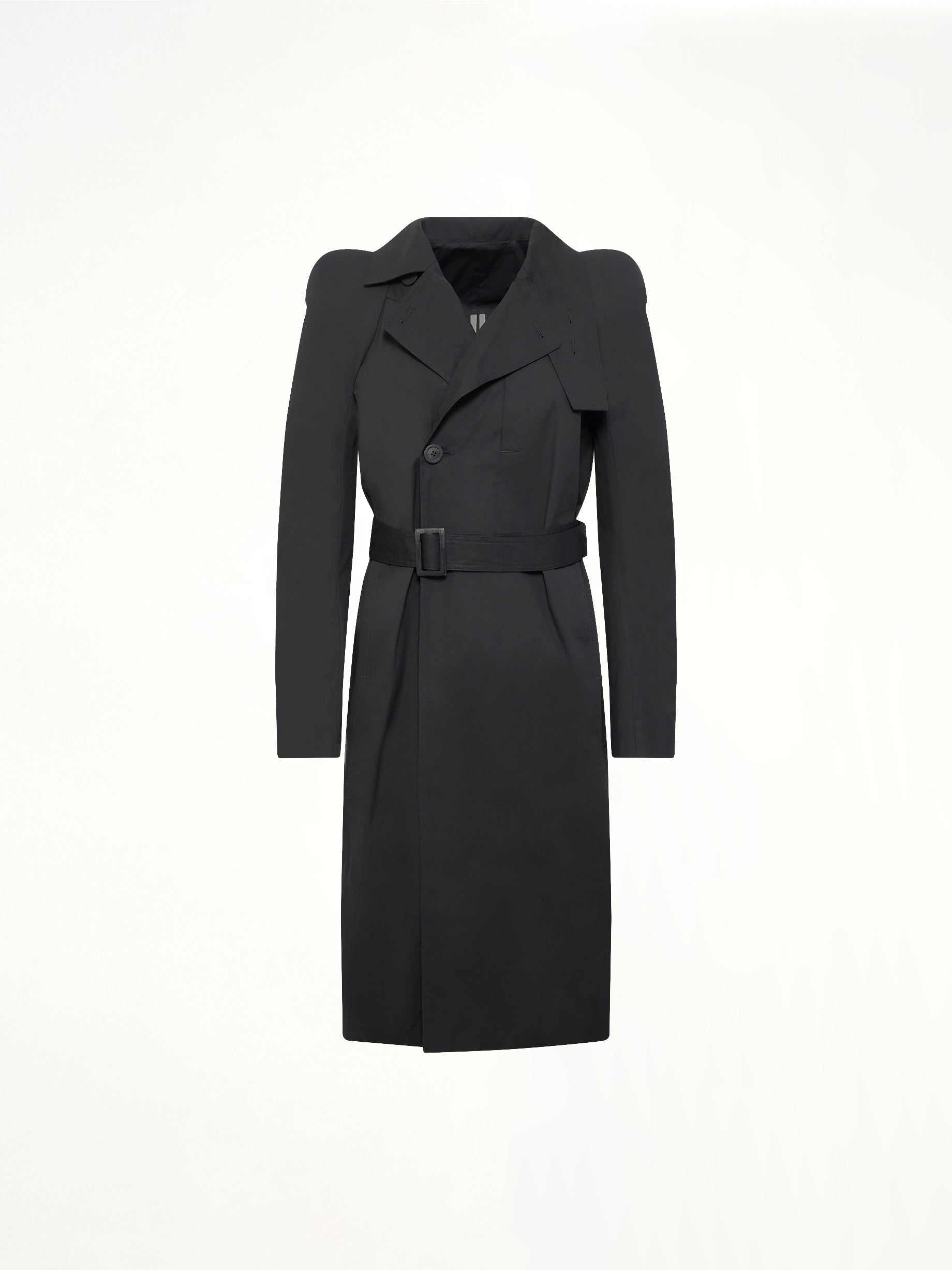 RICK OWENS Temple Trench in Black Product Photo from MARAIS